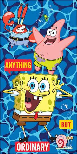 Πετσέτα Θαλάσσης Παιδική Solart 4916 Sponge Bob Microfiber 70x140 Cm Μπλε 4916