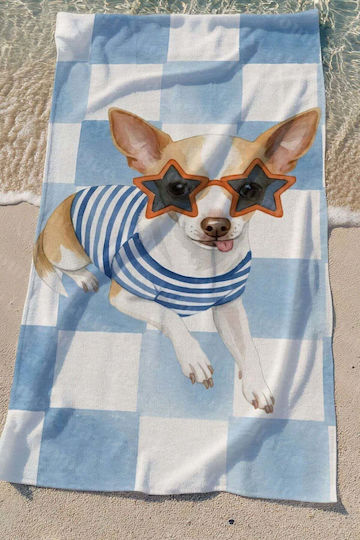 Stewehome Beach Towel Colorful Dog Digital Print 75x150 Cm