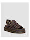 Δερμάτινα Γυναικεία Σανδάλια Flatforms Καφέ