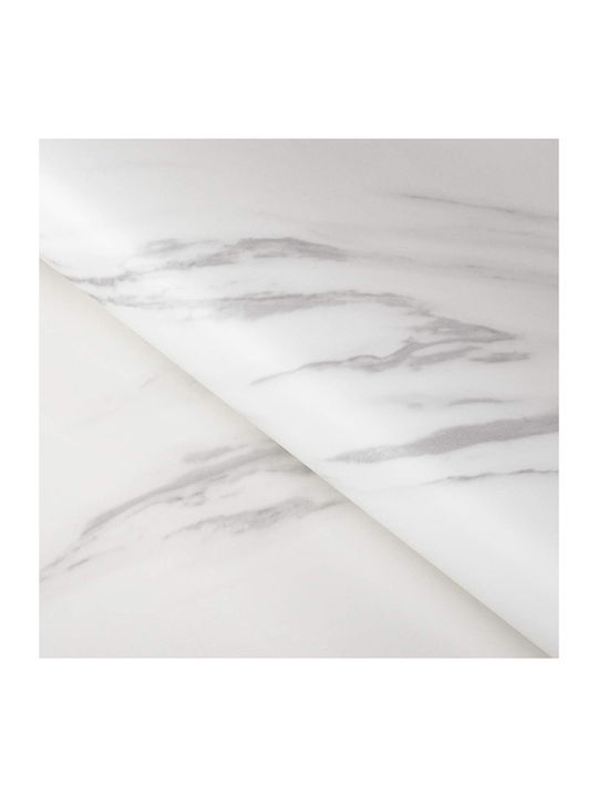 Self-adhesive Waterproof Marble Furniture Foil White-grey 60x500cm