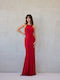 Summer Maxi Dress for Wedding and Christening Red