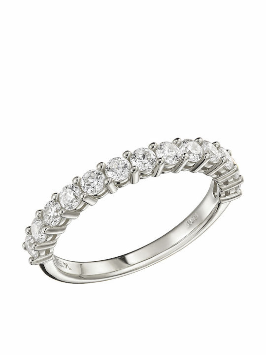 Women's Ring with Zircon in 14K White Gold