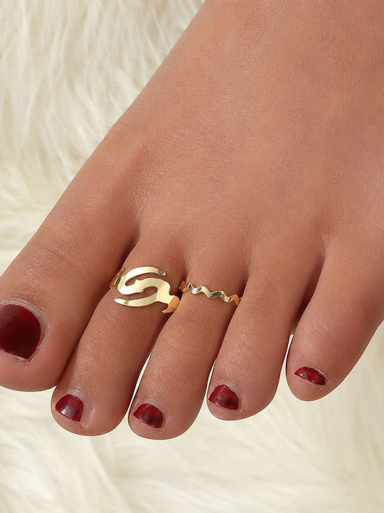 Set Ringe Für Zehen Aus Silber Vergoldet