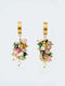 The Gem Stories Gold Plated Steel Hoop Earrings with Stones