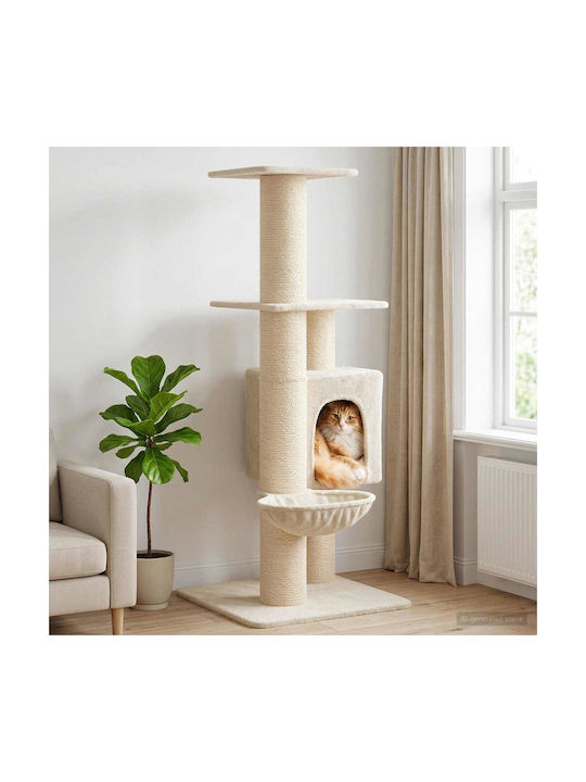 vidaXL Γατόδεντρο Μπεζ 65x71x137εκ. vidaXL Γατόδεντρο Μπεζ 65x71x137εκ.