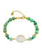 Oxette Women's Bracelet with Eye Design Gold Plated Silver 16cm