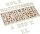 Relaxdays Wooden Letter Set 208 Pcs Light Brown 2x18x41 Cm