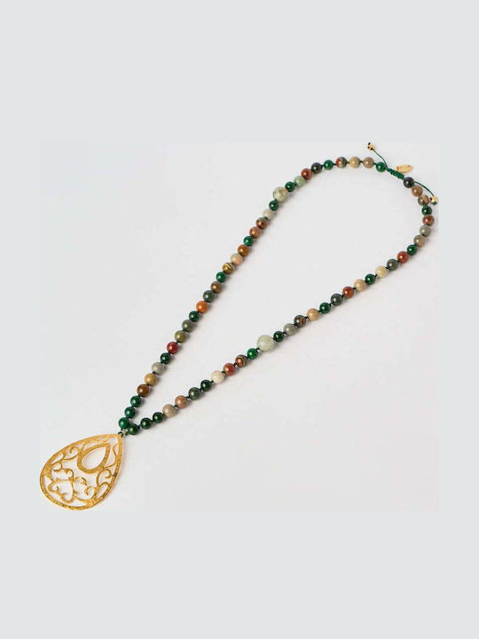 The Gem Stories Knitted Gold Plated Necklace