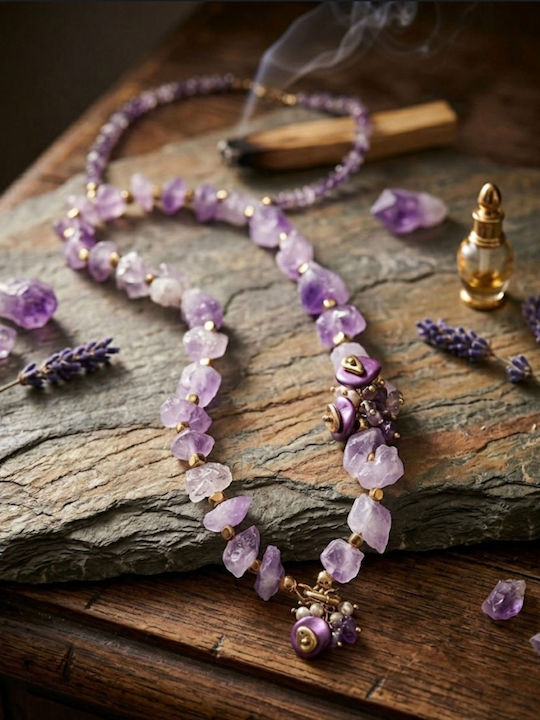 The Gem Stories Necklace from Gold Plated Steel Purple