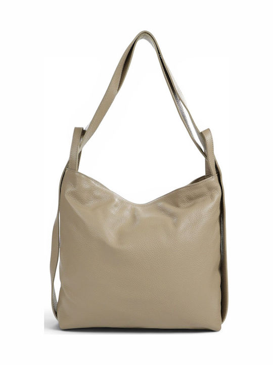 Passaggio Leather Leather Women's Backpack Taupe