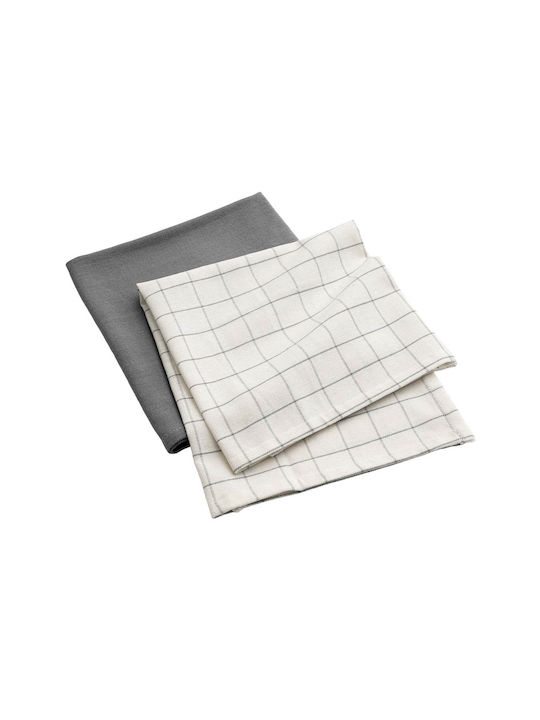 Ποτηρόπανο από 100% Βαμβάκι σε Γκρι Χρώμα 50x70cm 3τμχ
