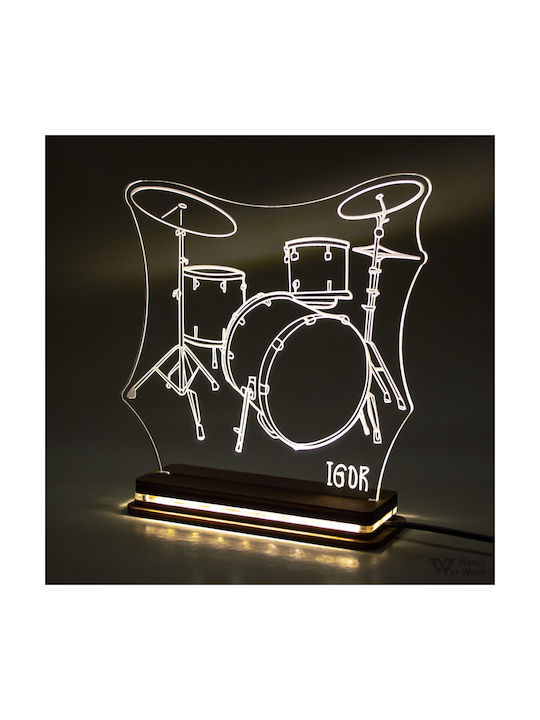 World of Wood Decorative Table Lamp Drums LED 19x19cm