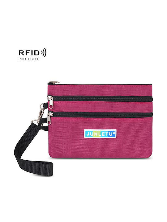 Junletu Id Tasche Antislipfolie Multifunktionale Tasche Für Karten, Reisepass, ID Rosa Rot