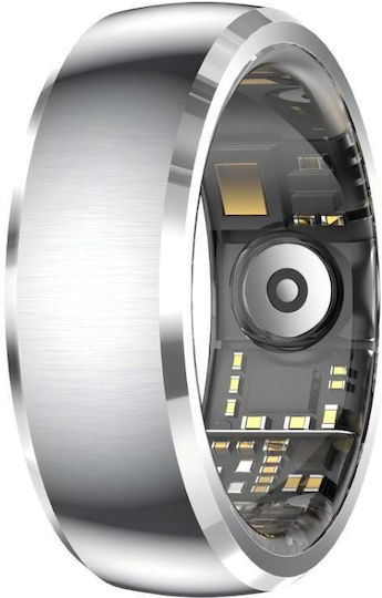 SY15 Smart Ring 18.2mm με Παλμογράφο Ασημί