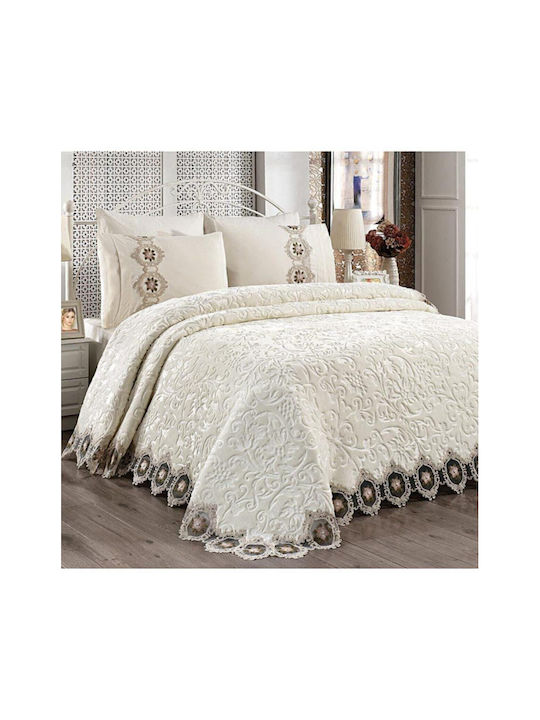 SteweHome Double Quilt Set 245x245cm French Lace 6 Pieces