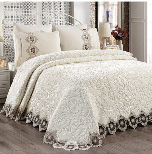 SteweHome Bettbezug Super-King 245x245cm Französische Spitze 6 Stück SteweHome Bettbezug Super-King 245x245cm Französische Spitze 6 Stück