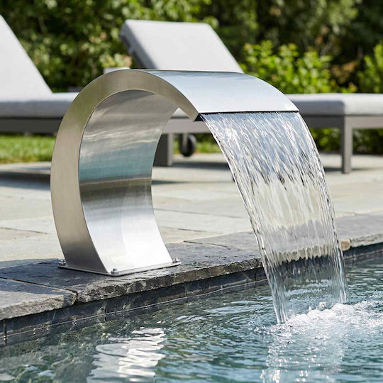 vidaXL Cataractă Piscină din Oțel Inoxidabil 61x30x71 cm Argintiu