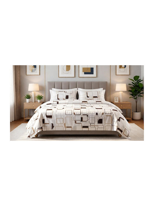 MayHome Σετ Πάπλωμα King Size 260x240εκ. Polycotton Γεωμετρικό