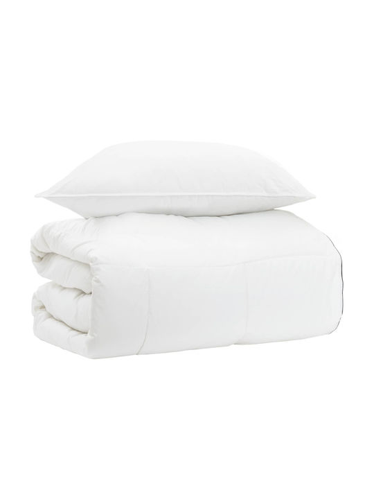 vidaXL Single Quilt Set 135x200 cm White 130 GSM
