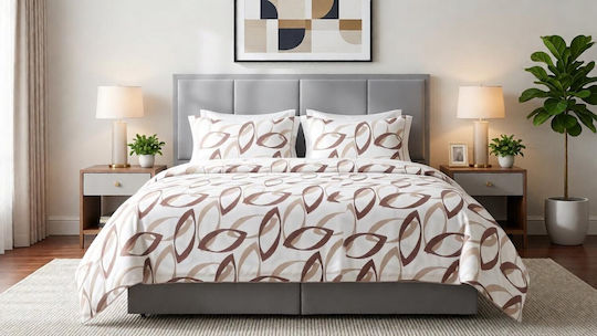 MayHome Σετ Πάπλωμα Μονό 160x240εκ. Polycotton Γεωμετρικό