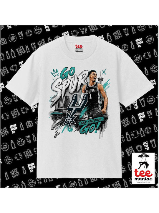 Victor Wembanyama Basketball White Classic T-shirt Double Stitching Without Side Seams 100% Cotton Vegan & Oeko-tex Certified