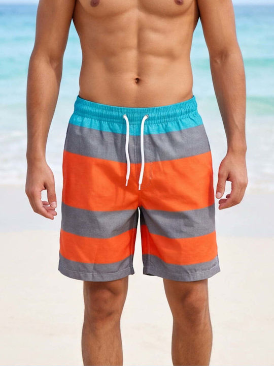 Men's Swimwear Shorts Orange Striped
