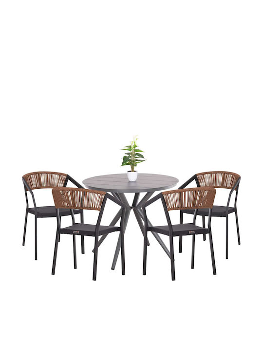 Garten- und Outdoor-Möbelsets 5 Stück Gray