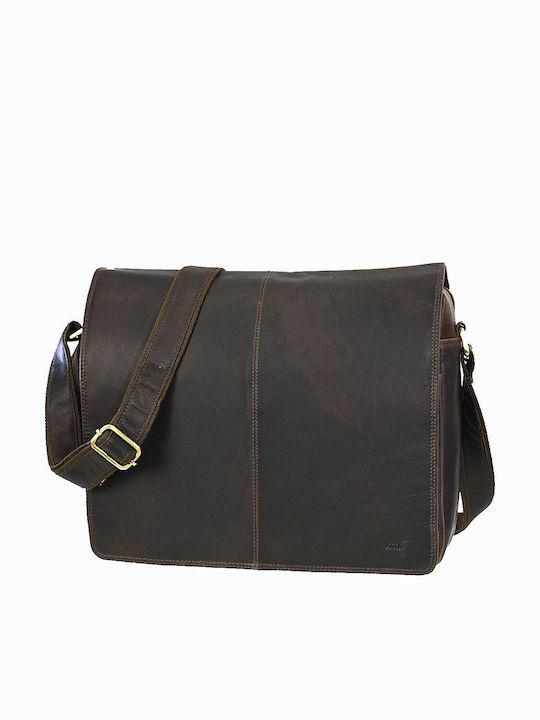 RCM Leather Men's Messenger Bag Brown