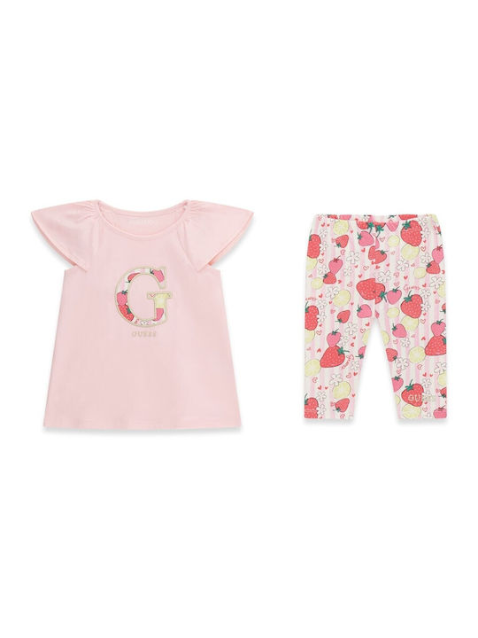 Guess Kinderbekleidungsset mit Leggings Rosa 2 Stück