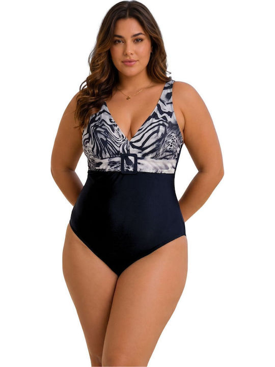 One Piece Swimsuit with Light Padding Black