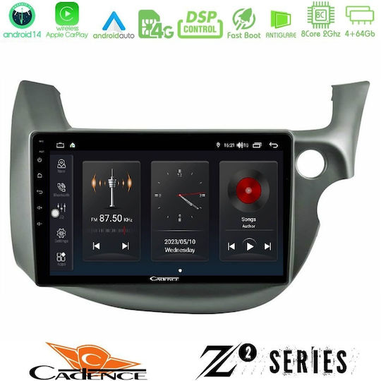 Cadence Ηχοσύστημα Αυτοκινήτου για Honda Jazz 2009-2013 (Bluetooth/USB/WiFi/GPS/Apple-Carplay/Android-Auto) με Οθόνη Αφής 10"