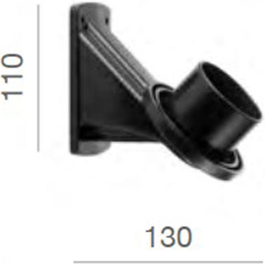 Arm Bracket Plastic 45° Black Φ25/Φ30 Without Ball Acrilux 2-ar570280085