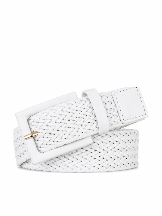 Elastic White Women's Belt
