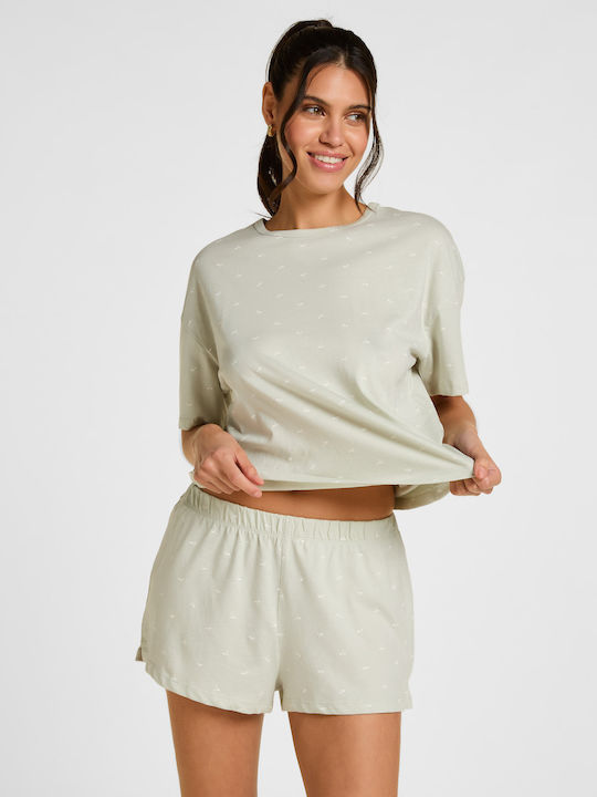 Hunkemöller Summer Women's Pyjama Set Green Jersey