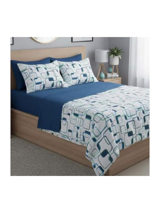 MayHome Set Bed Sheets Semi Double 180x240cm Light Blue 3 Pieces