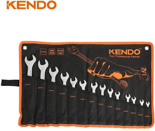 Kendo 15246 Set Chei Poligonale Germane Husa Din Panza 14 Bucăți