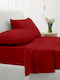 Sunshine Super-Double Bed Sheets Set 235x270cm Red 4 Pieces