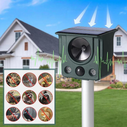 Ultrasonic Device for Repelling Birds Cats Wild Boars Solar Powered 0.255x0.089m