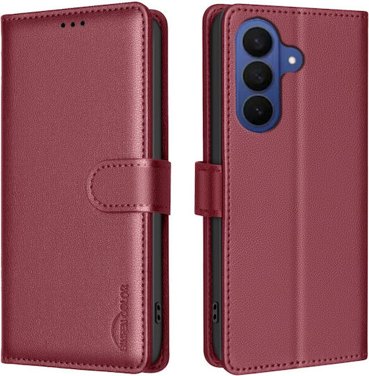 Binfen Book Synthetic Leather Silicone Red Mobile Phone Case Galaxy A57