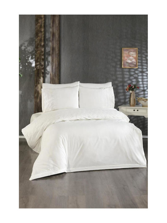 SteweHome Σετ Παπλωματοθήκη 200x220cm Διπλή με 2 Μαξιλαροθήκες Μπεζ