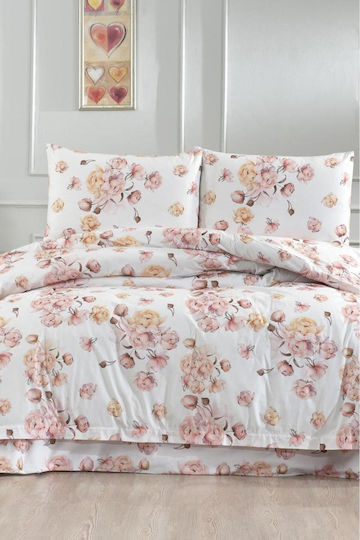 SteweHome Set Huse Pentru Pilote 100% Bumbac 200x220cm Dublu Cu 2 Fețe De Pernă Multicolor