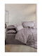SteweHome Cotton Duvet Cover Set 200x220cm Double With 4 Pillowcases Brown