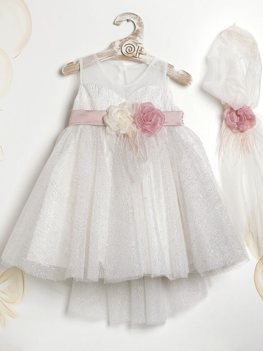 Lollipop Ecru Baptism Dress Made of Tulle