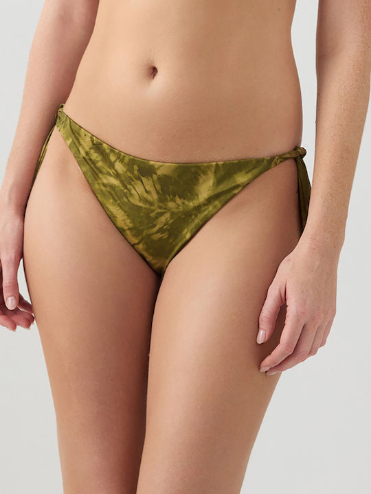 Bikinihosen Slip mit Schnürung Grün