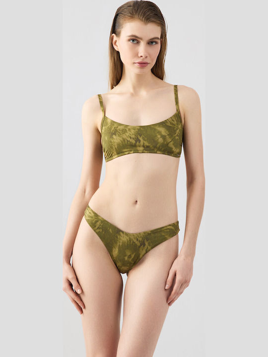 Rio V Bikini Brazil with Laces Khaki Tie Dye