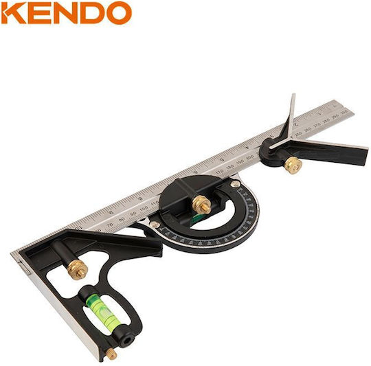 Kendo Kendo Winkelmesser Zimmerleute Länge 30cm mit Winkelmesser und Wasserwaage