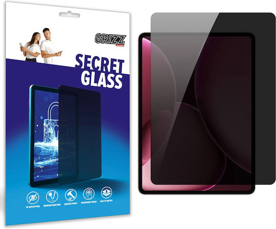 Grizzglass Secretglass Privacy Hybrid Glass Screen Protector Compatible Oppo Pad 4 Pro Black