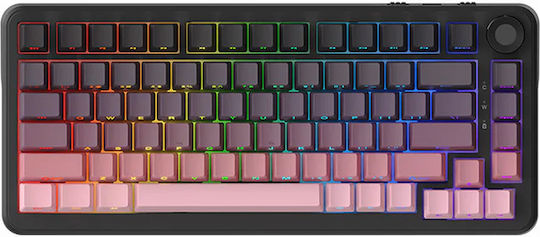 Ajazz AK820 Max Gaming Μηχανικό Πληκτρολόγιο 75% με Magnetic διακόπτες και RGB φωτισμό (Αγγλικό US) Gradient Pink