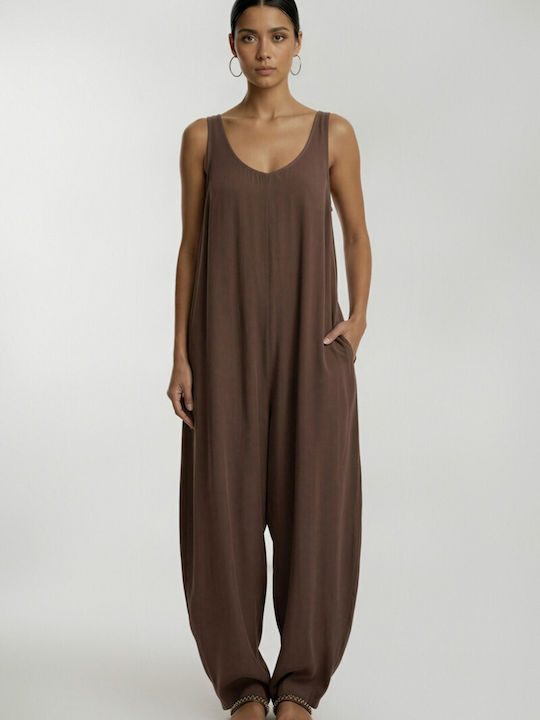 Women's One-piece Jumpsuit Brown
