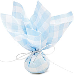 Beauty Home Checkered Fabric for Wedding Favors Light Blue 1pc